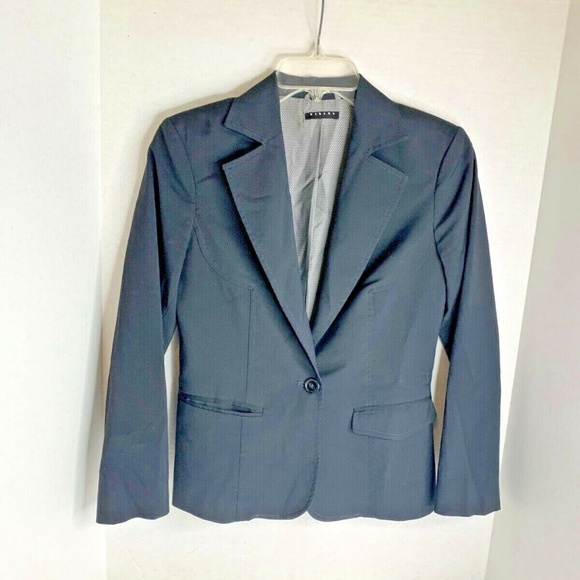Sisley Jackets & Blazers - Sisley Womens Sz 6 42 Black Suit Coat Jacket Blazer One Button Lined Business Ca